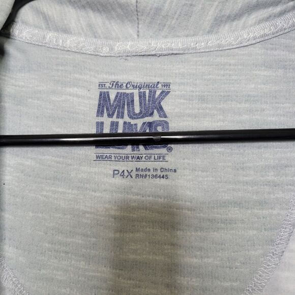 Muk Luks Women's Plus Size P4X Light Gray Open Front Drape Cardigan Sweater - Picture 8 of 9